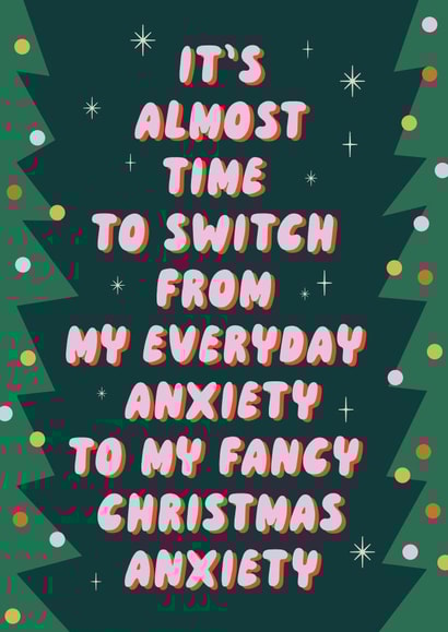 Christmas Anxiety Funny Holidays Card created by Betiobca