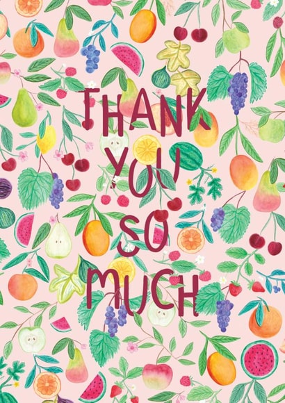Fruity thank you card created by Sofia Papa Designs