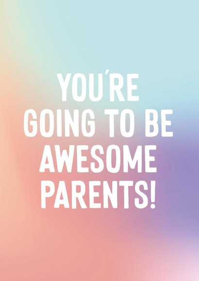 Cute New Baby Card - Pregnancy - Expecting Baby - Going To Be Awesome Parents created by Purple Tree Designs