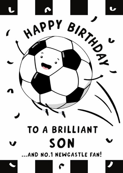 Cute Birthday Card - Brilliant Son - Newcastle United Football created by Macie Dot Doodles