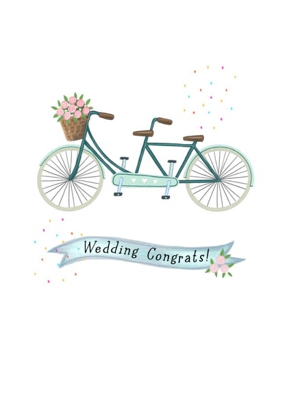 Blue Tandem Wedding Card created by Watercolour Sky 