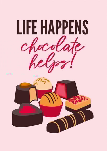 Chocolate Helps - Mental Health Card created by Diva Doodle Designs