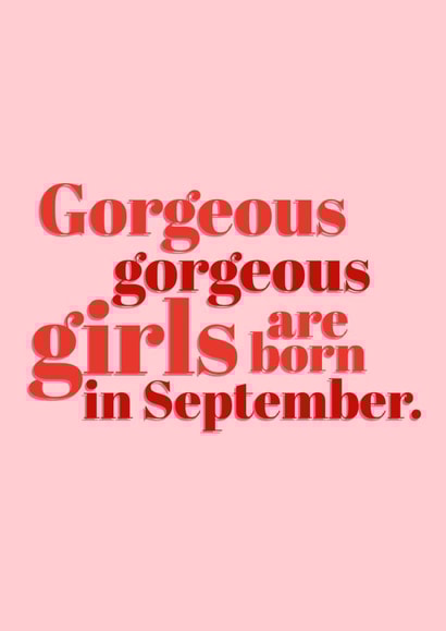 Classic Birthday Card - September - Gorgeous Girls created by @EmilySwallow