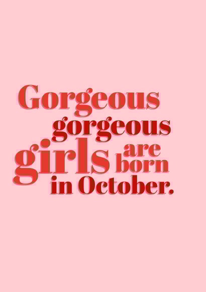 Classic Birthday Card - Gorgeous Girls - October created by @EmilySwallow
