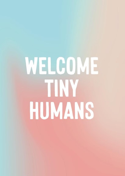 Cute New Baby Twins Card - Baby Triplets Card - Welcome Tiny Humans created by Purple Tree Designs