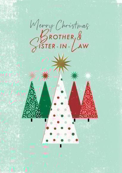 Brother and Sister in Law retro trees Christmas card created by Rebecca Prinn