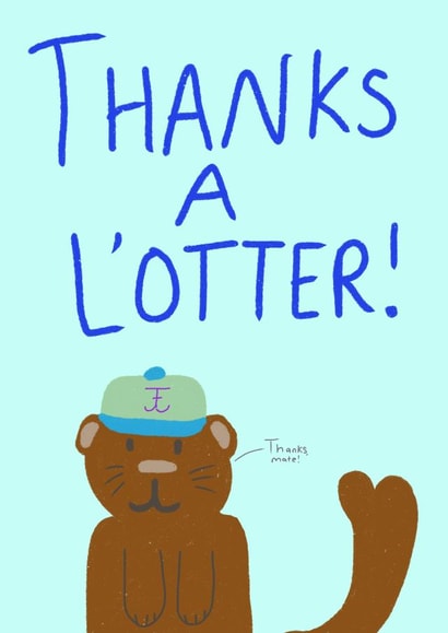 Sailor Otter card created by Eleanor Cawdron