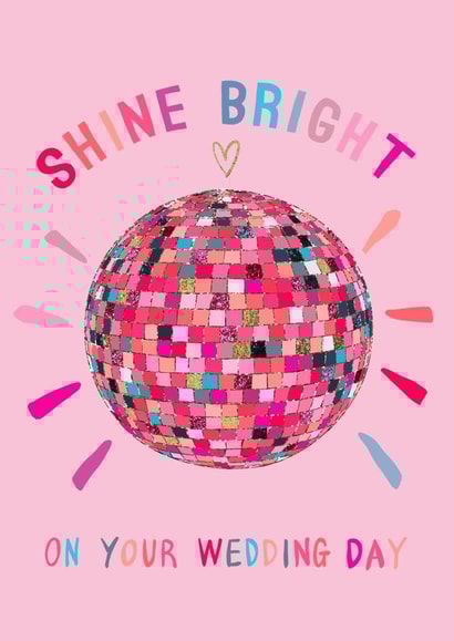Wedding Day Disco Ball Greetings Card created by Kat Arnold