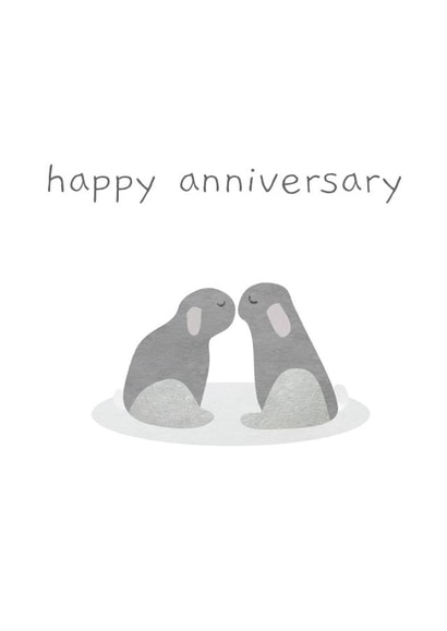 Cute rabbit happy anniversary card created by Pooch Inspired