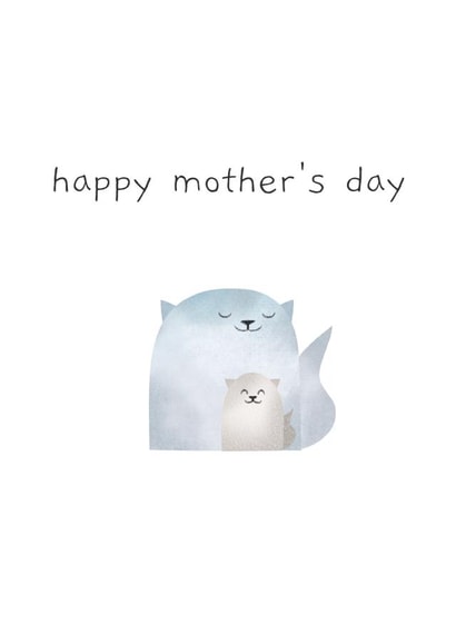 Cute abstract cats - happy Mother's Day created by Pooch Inspired
