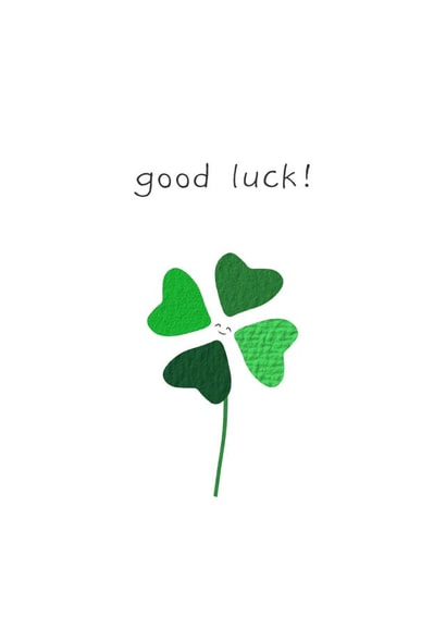 4 leaf clover good luck card created by Pooch Inspired
