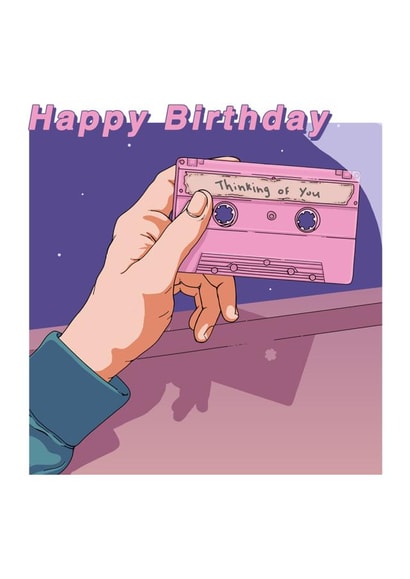 Lo-Fi Happy Birthday Card created by Quiet Forest Illustration