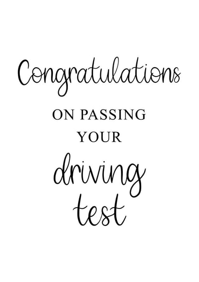 Congratulations On Passing Your Driving Test Card created by Kalm Lettering