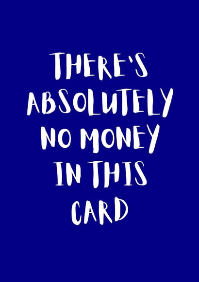There is absolutely no money in this card created by Samuel Breeze