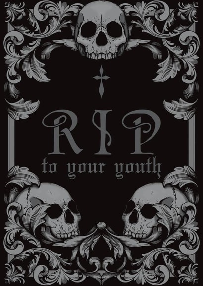 RIP your youth gothic frame card created by Foxx & Raccoon