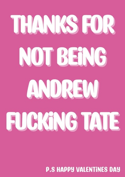 Andrew Tate Valentines Day Card created by Digitart