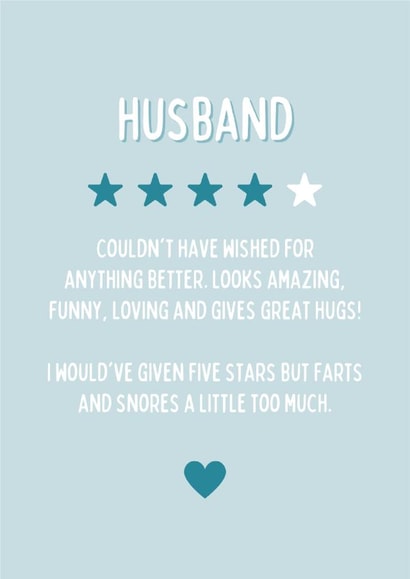Husband Review Birthday Card created by Blush Boulevard