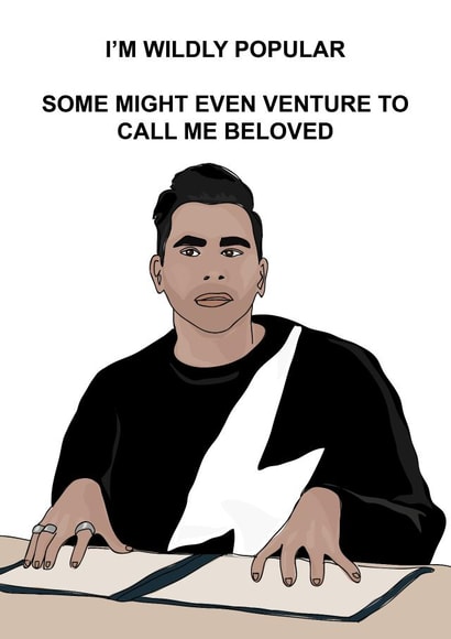 Schitts Creek David Rose Wildly Popular Card created by Lucy Deaner