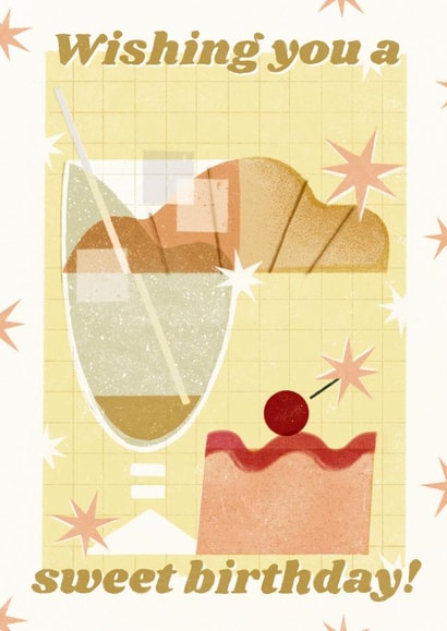 Beautiful Starry Birthday Card - Cakes  - Wishing you a Sweet Birthday created by Yan Yu Lee