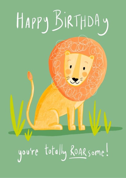 Awesome Lion Kids Birthday Card created by Big Pencil Prints