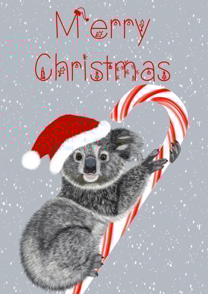 Merry Christmas Koala Candy Cane card created by The Warren Creations