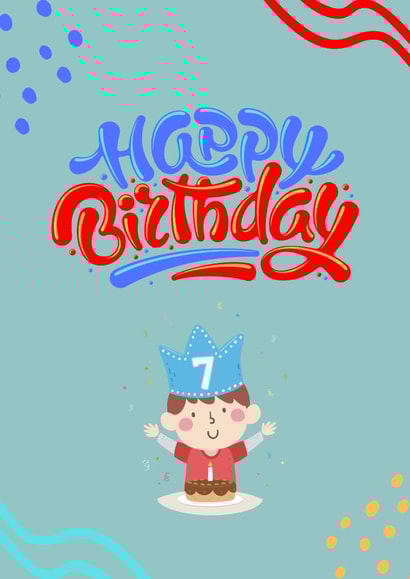 7th birthday card for him created by charley creative