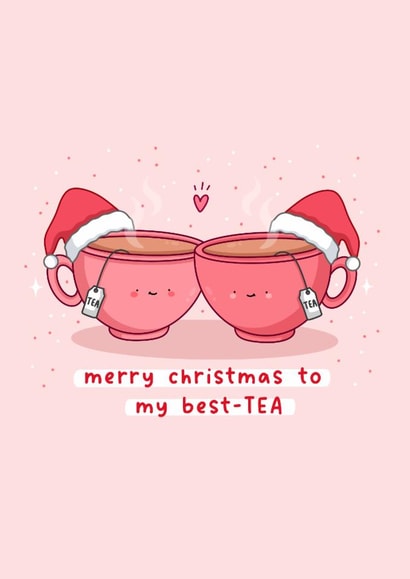 Kawaii pun cute Christmas card for best friend created by Rosalie Perl