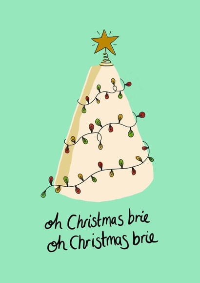 Funny Christmas Card - Cheese lover - Illustrated Brie created by Verity sparks