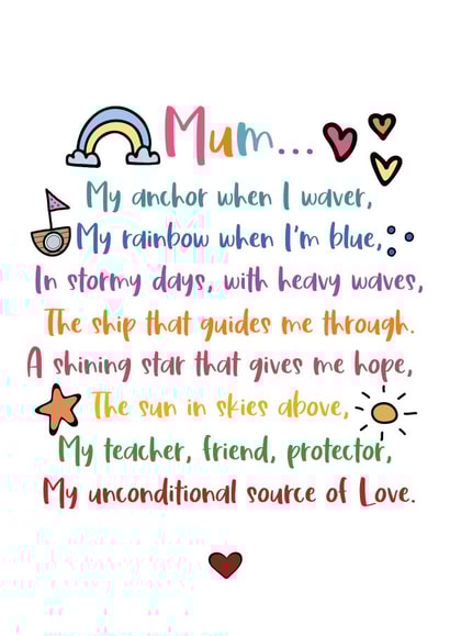 Thoughtful Thank You Mum Poem created by And You Can Quote Me