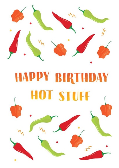 Hot Stuff Birthday Card - Chilli - Spicy - Peppers created by Coconut Island Cards