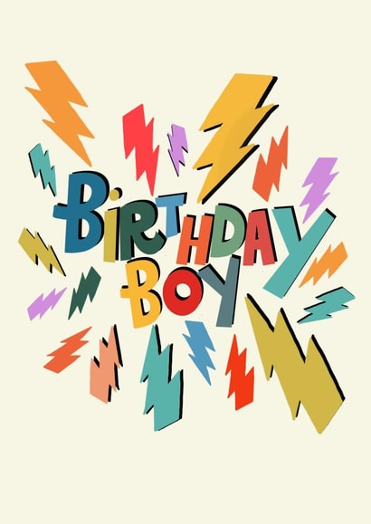 Birthday Boy - Bright Birthday Boy Retro Card created by Kate Fox