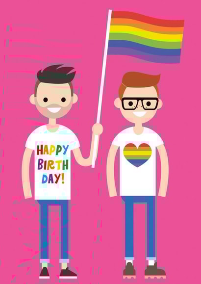 Pride Guys Birthday Card created by Dean Morris Cards