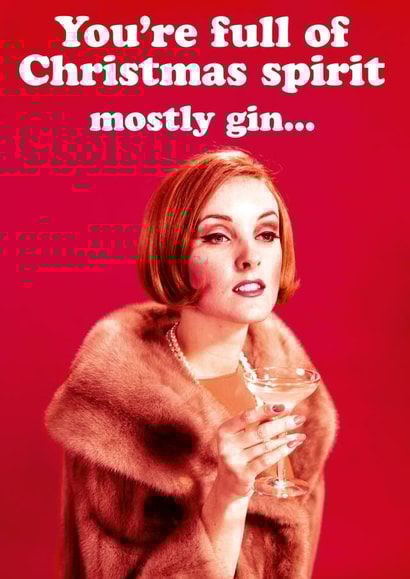 Mostly Gin Christmas Card created by Dean Morris Cards