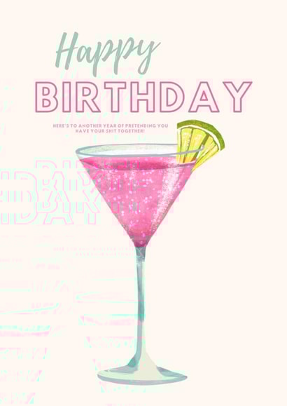 COCKTAIL BIRTHDAY CARD created by Alex Rooke