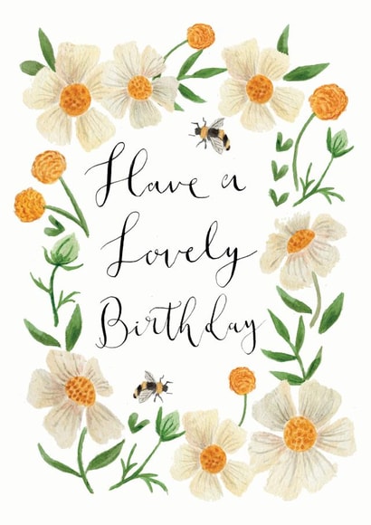 Daisy Birthday Card- Pretty Card for Friend - Flower Birthday card for Mum- created by Sage and Hart
