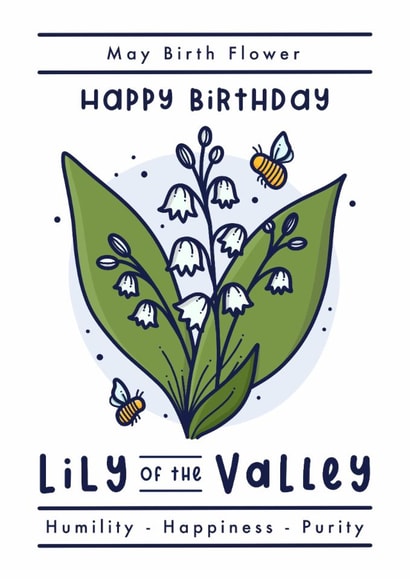 May birth flower happy birthday card - lily of the valley created by Joanne Hawker