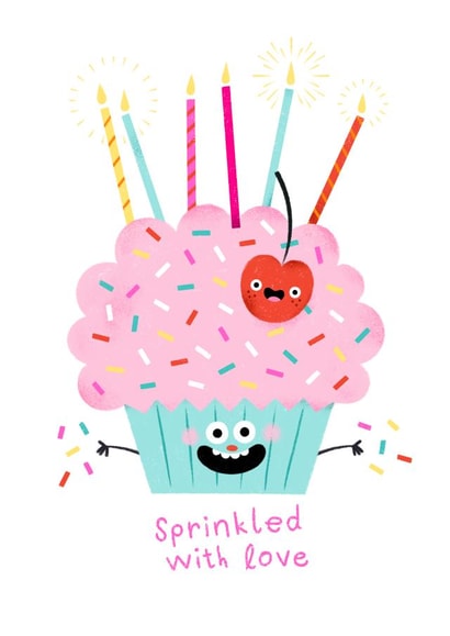 Cute Birthday Card for your friends or significant other - Sprinkled with love created by Kathrin Fehrl