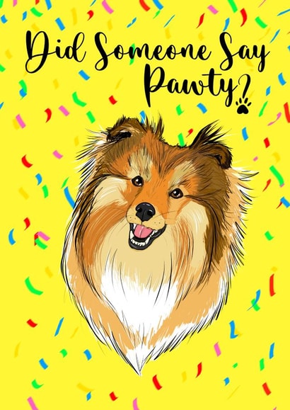 Celebration Card with adorable Pup - Perfect for Birthdays, Parties and Events created by Pucci Illustrations