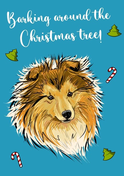 Christmas Holiday Card with dog and pun quote! created by Pucci Illustrations