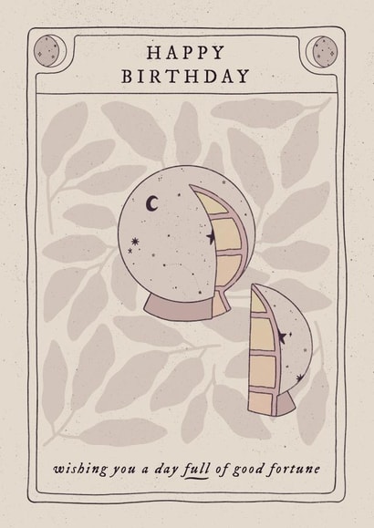 Funny Crystal Ball Birthday Cake Card - Wishing You A Day Full of Good Fortune created by Delightfully Chaotic Co
