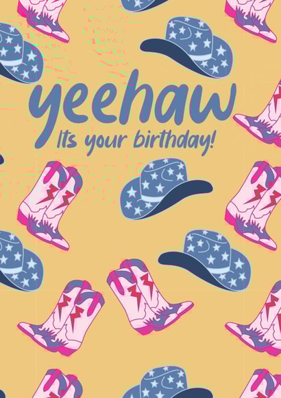 Fun Birthday Card - Yeehaw - Cowgirl created by Amber Rose L Designs