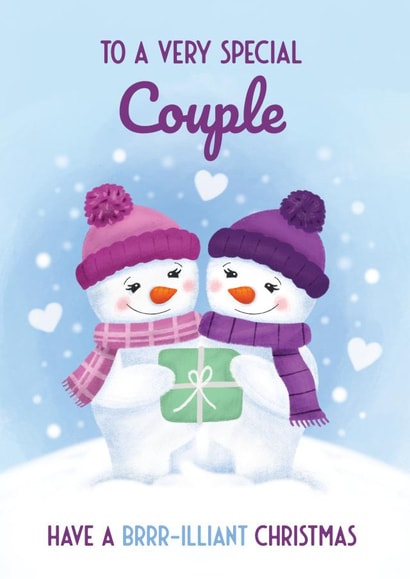 Lesbian Christmas Card - Cute Snowladies for Gay Couple Xmas - Special Friends created by Bev O'Connor || @oconnordesign