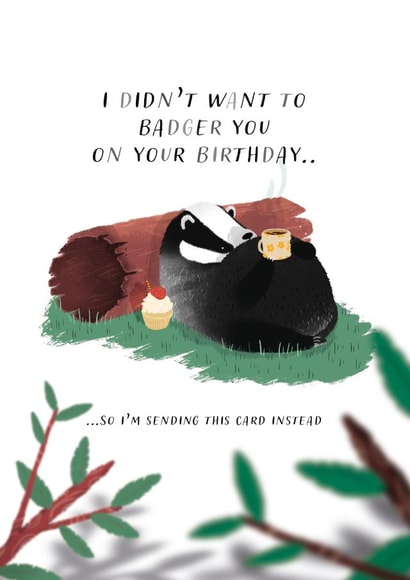 Cute Badger Birthday Card created by Rebecca Collins