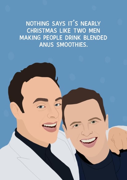 Ant and Dec “I’m a Celebrity Get Me Out Of Here” Christmas Card created by Chloe Dixon