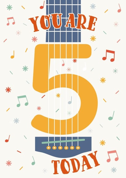 Musical 5th birthday card. created by Larissa Nichele