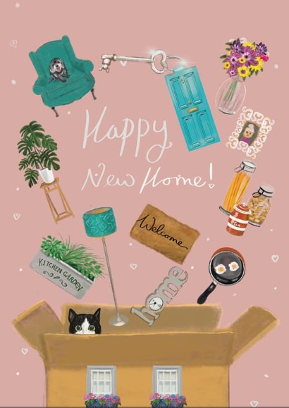 Cute, Contemporary New Home Card created by Biscuit and Susie Art and Illustration