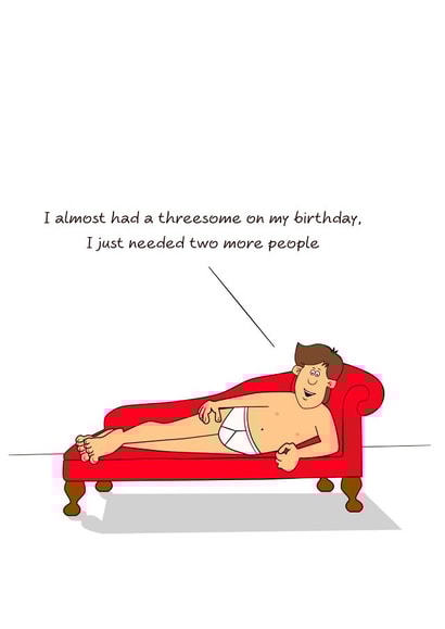 Funny Birthday Card for Son, Brother or Male Friend, 18th 20's Rude Threesome created by Swizzoo