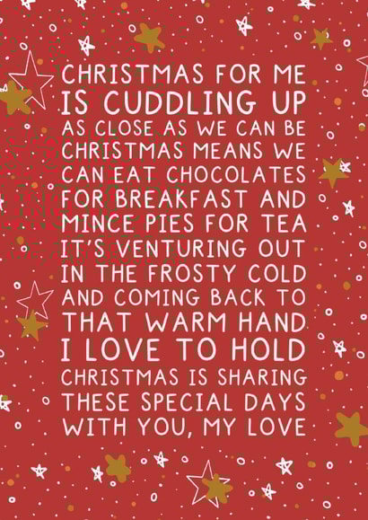 Cute and heartfelt Christmas card for the one you love - what Christmas means created by Pickled Prints