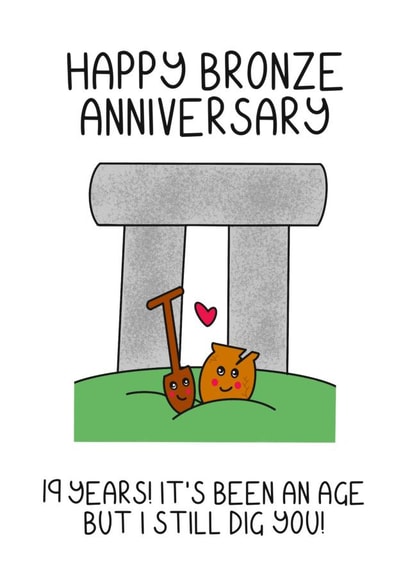 19th anniversary card. Happy bronze anniversary. created by Schnauzer Scribbles