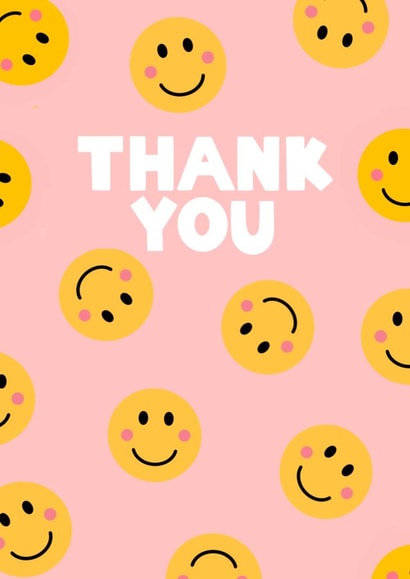 Smiley Thank You Card - Thank You Card for Friend Collegue - Girly Thank You created by This Gal Designs